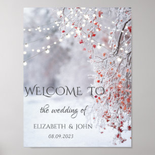 Poster Wonderland de inverno,Casamento das Luzes das Cord
