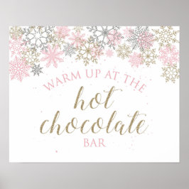 Poster Wonderland de inverno Sinal de Bar de Chocolate Qu