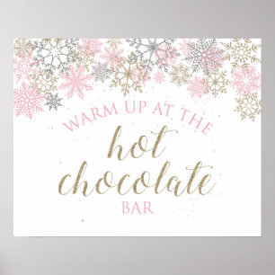 Poster Wonderland de inverno Sinal de Bar de Chocolate Qu