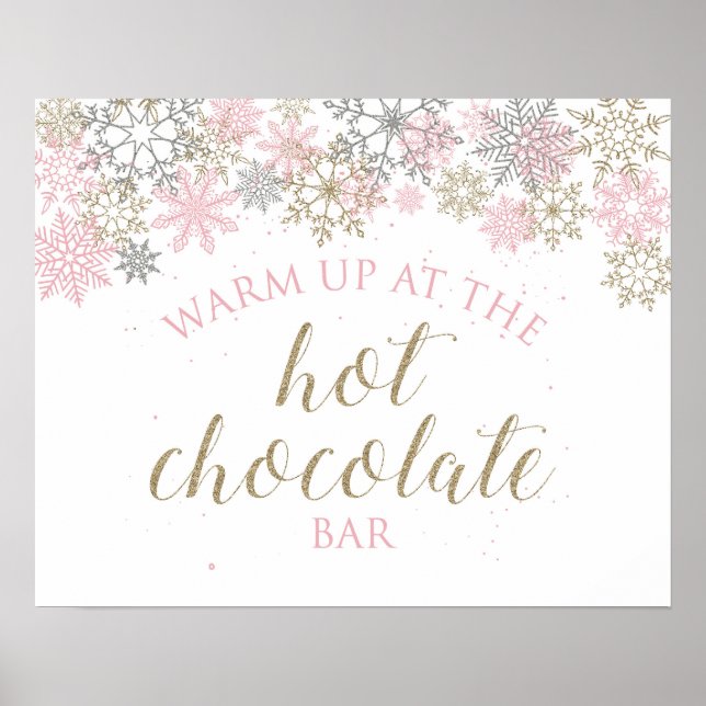 Poster Wonderland de inverno Sinal de Bar de Chocolate Qu (Frente)