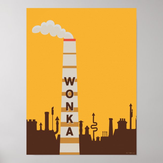 Poster Wonka Fatory Silhouette (Frente)