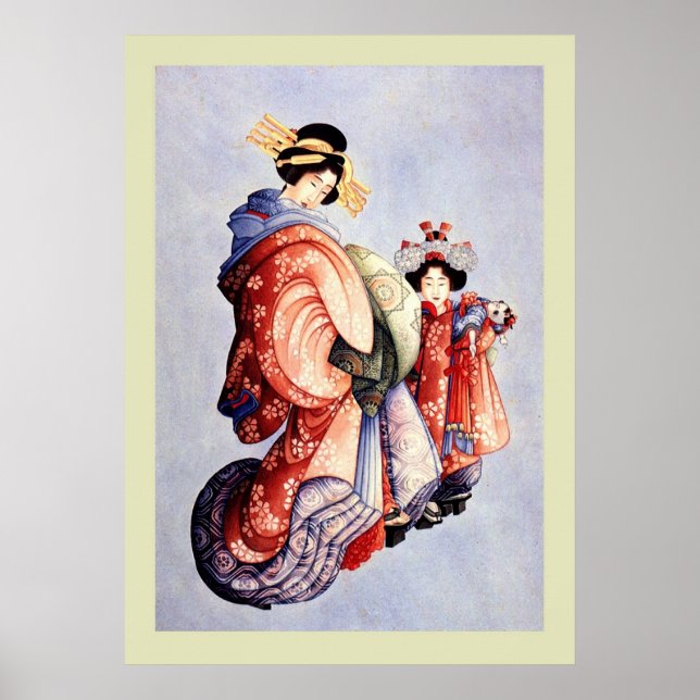 Poster Woodblock Japonês (Frente)