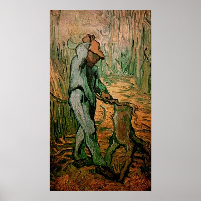 Poster Woodcutter (após Millet), por Vincent van Gogh (Frente)