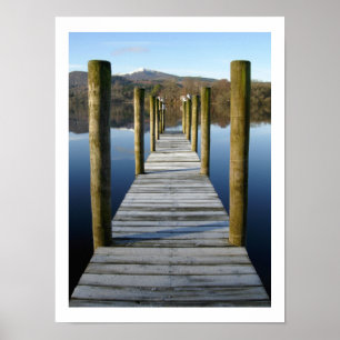 Poster Wooden Boat Landing on Derwentwater
