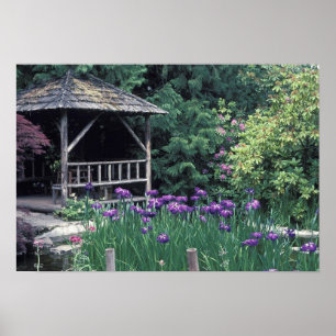 Poster Wooden pavilion in the Sunken Garden in