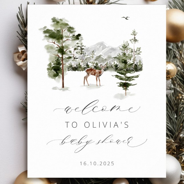 Poster Woodland Adventure Aguarda Boas-vindas ao Chá de f (Criador carregado)