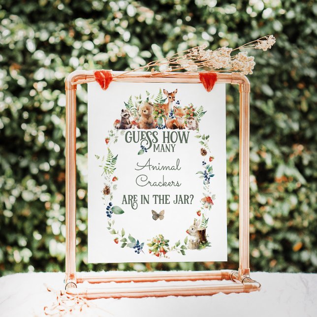 Poster Woodland Animal Adventure Chá de fraldas (Criador carregado)