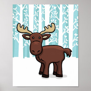 Poster Woodland Animal Moose