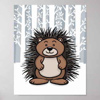 Poster Woodland Animal Porcupine