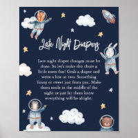 Woodland Animal Space Baby 'Late Night Fralda'