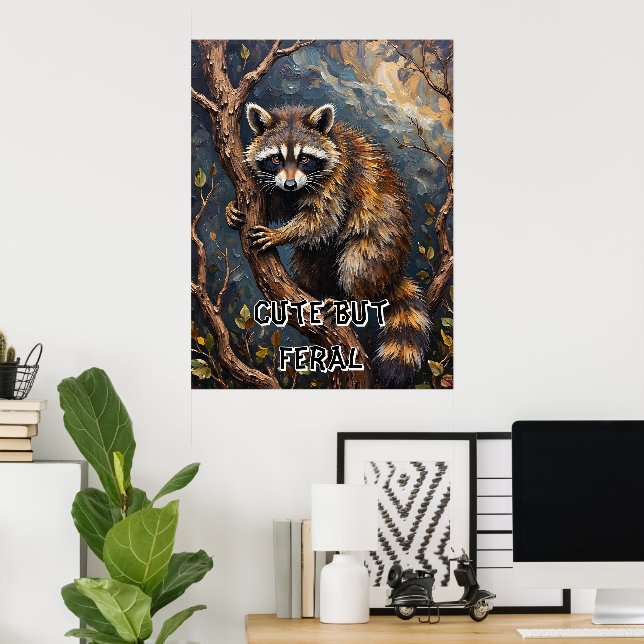 Poster Woodland Bandit: Raccoon nas filiais (Escritório em casa)