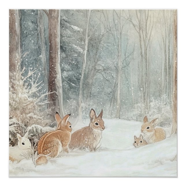 Pôster Woodland cria coelhos (Frente)