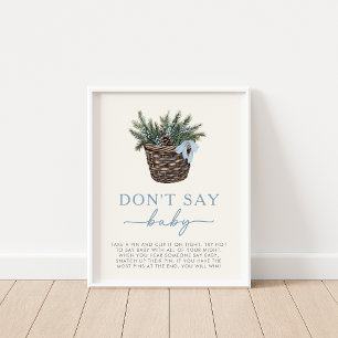 Poster Woodland de inverno Não diga sinal de jogo de Chá