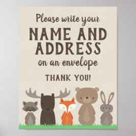 Poster Woodland escreva seu nome e endereço no envelope