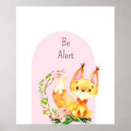 Poster Woodland Nursery Baby Animal