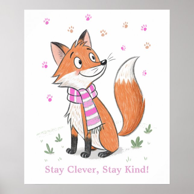 Poster Woodland Pink Cheeky Fox - Playboy Animal (Frente)