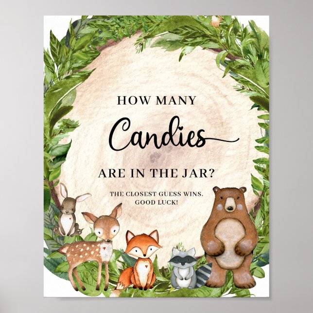 Poster Woodland Quantas Candies Estão No Jar game (Frente)