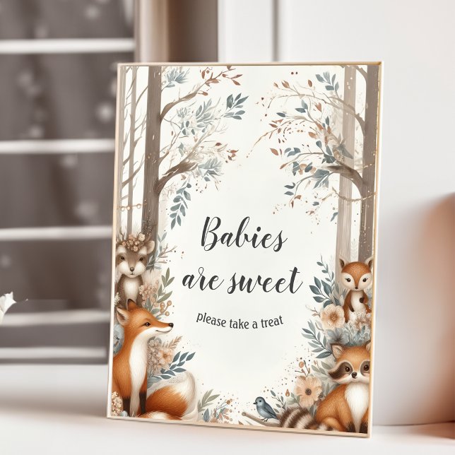 Poster Woodland Themed chá de fraldas (Criador carregado)