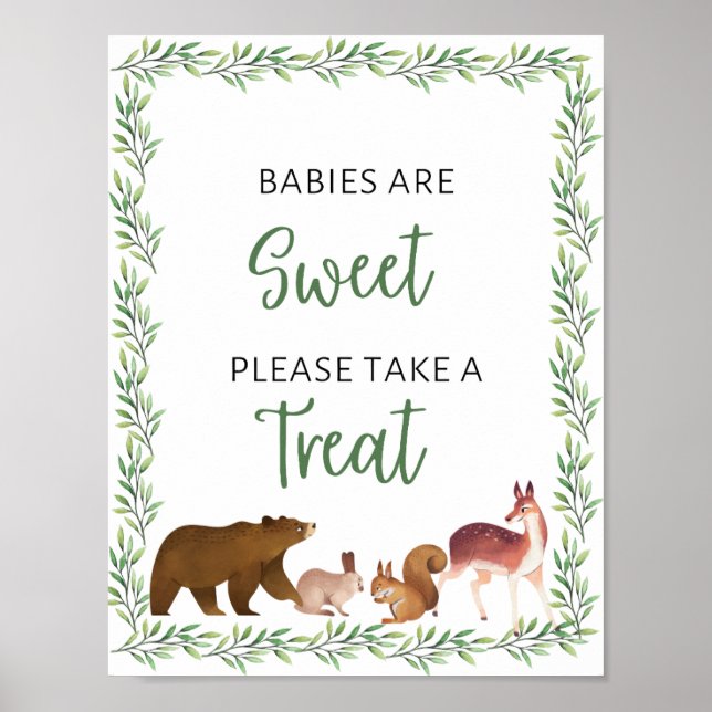 Poster WoodlandBaby Chás Bebês São Sinal Doce (Frente)