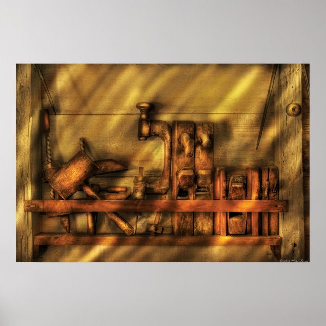 Poster Woodworker - Ferramentas de Trabalho de Madeira (Frente)