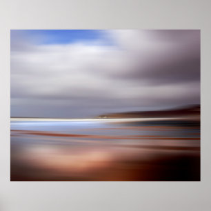 Poster Woolacombe Devon, Sunset Ocean Beachscape Inglater