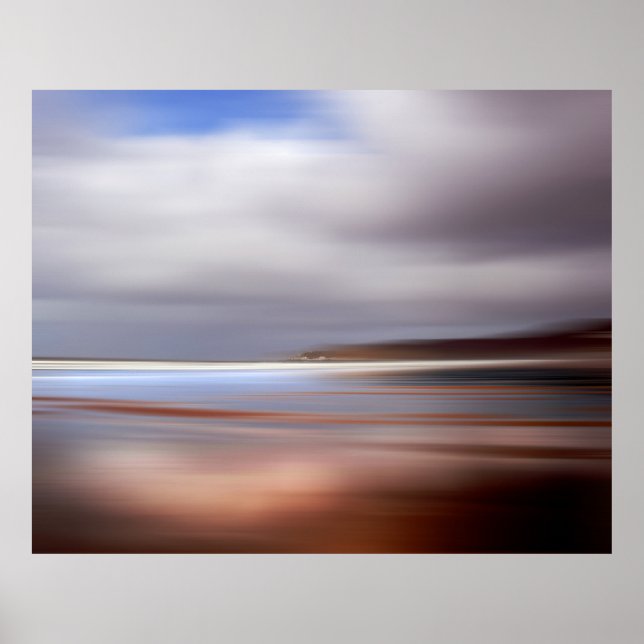 Poster Woolacombe Devon, Sunset Ocean Beachscape Inglater (Frente)
