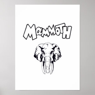 Poster Wooly Mammoth Era pré-histórica do gelo animal