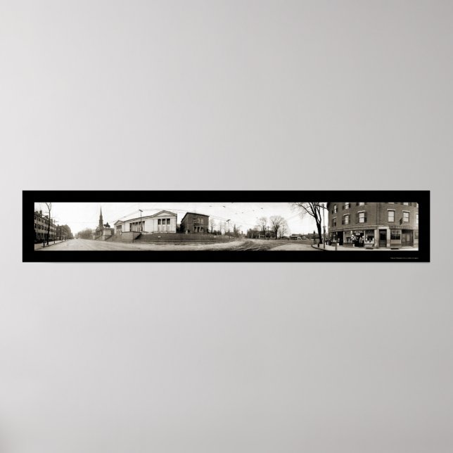 Pôster Worcester, Foto da Rua Principal do MÃE 1910 (Frente)