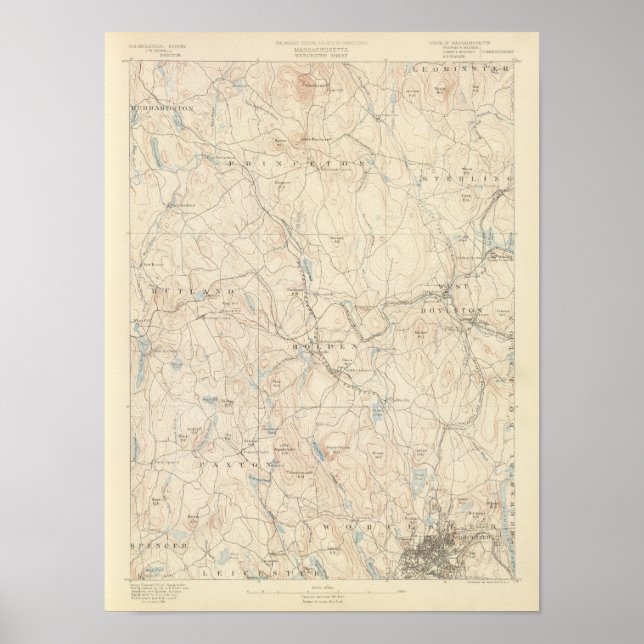 Poster Worcester, Massachusetts (Frente)