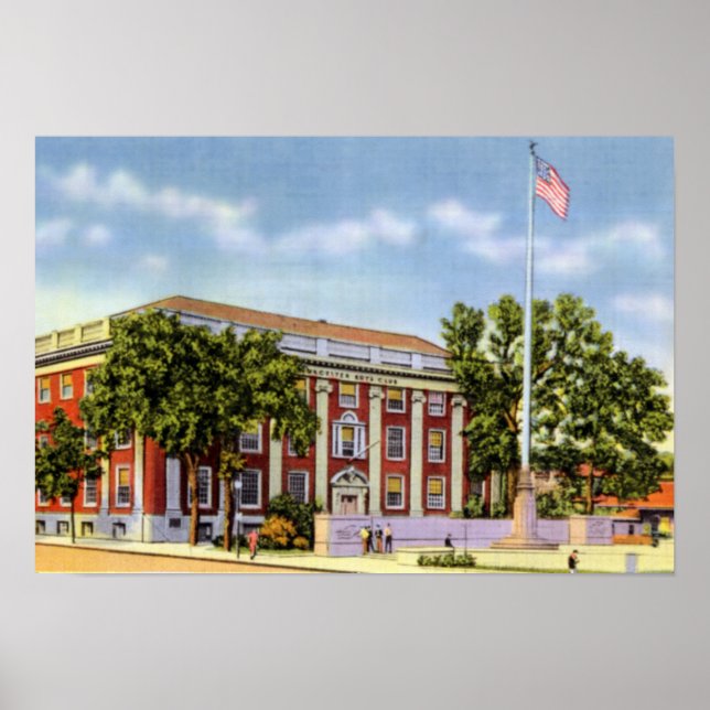 Pôster Worcester Massachusetts Lincoln Square Boys Club (Frente)