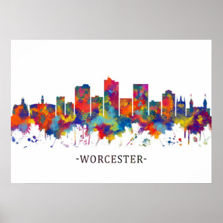 Poster Worcester Massachusetts Skyline