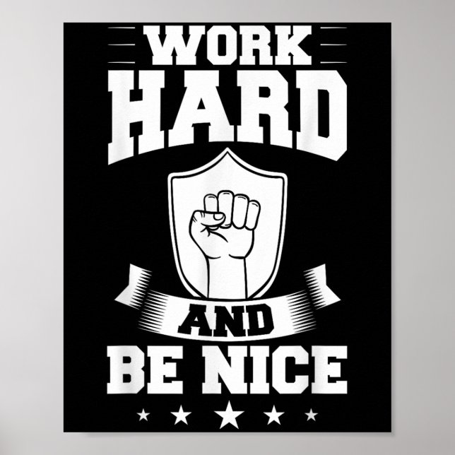 Poster Work Hard Quotes Insration Motivational Saying  (Frente)