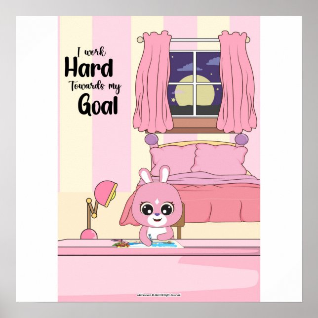 Poster work hard towards goals Wall art (Frente)