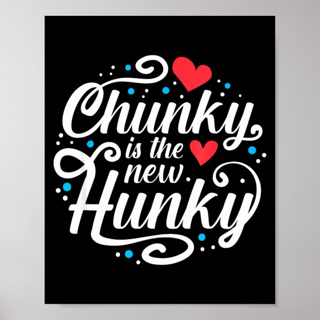 Poster Workout Fitness Funny Chunky Is The New Hunky Grap (Frente)