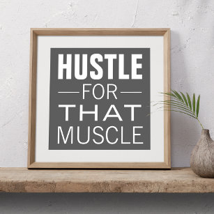 Pôster Workout Motivacional Simples de Tipografia de Hust