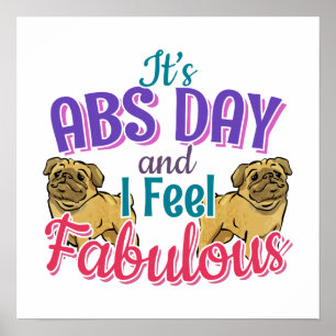 Poster Workout Principal No Dia Do Abs - Pug Dog Lover