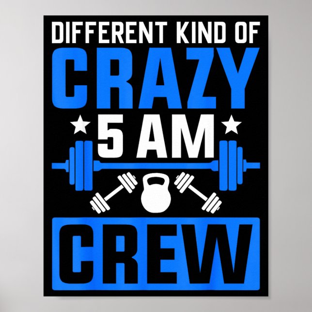 Poster Workout Squad 5am Crew Funny Gym Quote  (Frente)