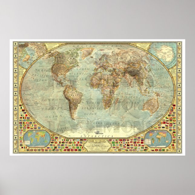 Poster " World: 2014/today - Beautiful Ice Age MAP ... (Frente)