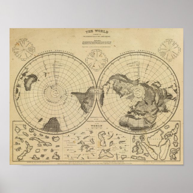 Poster World land surface (Frente)