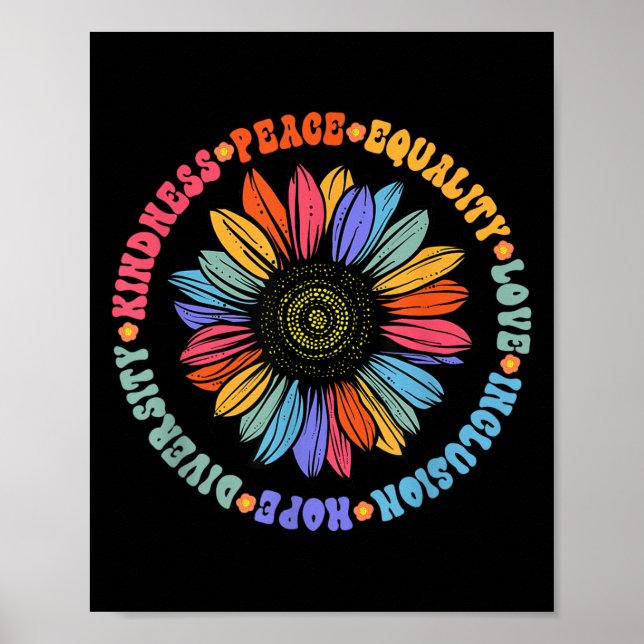 Poster World Peace Suprter Sunflower Floral Outfit Kindne (Frente)