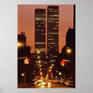 Poster World Trade Center no crepúsculo