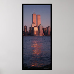 Pôster World Trade Center no por do sol