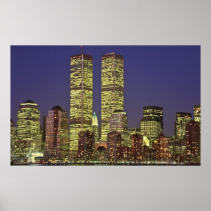 Pôster World Trade Center NYC na noite