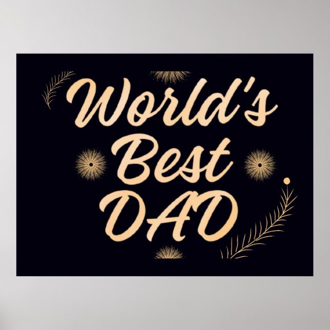 Poster World's Best Dad  Simple Typography Fathers (Frente)