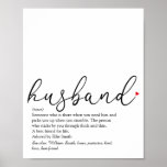 Poster World's Best Husband Definition Script Red Heart<br><div class="desc">Personalise for your special husband to create a unique gift for birthdays,  anniversaries,  weddings,  Christmas or any day you want to show how much he means to you. A perfect way to show him how amazing he is every day. Designed by Thisisnotme©</div>