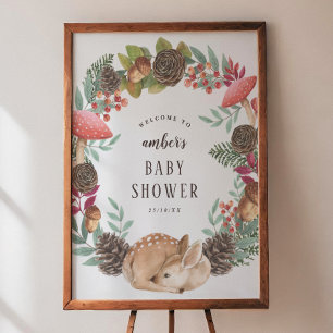 Poster Wreath de inverno e Chá de fraldas da Terra do Céu