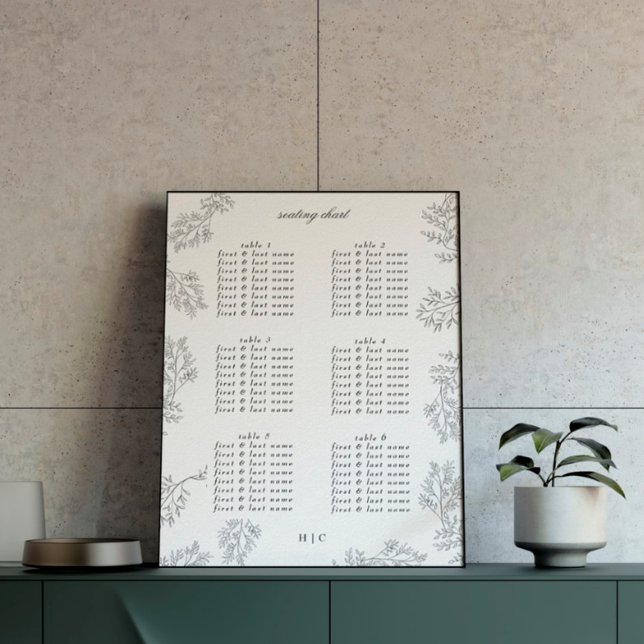 Poster Wreath Floral Tradicional Wreath Casamento Mínimo (Criador carregado)