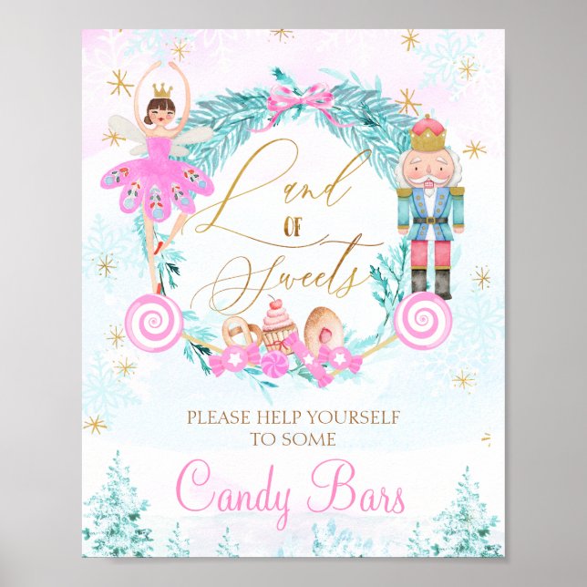 Poster Wreath Land of Sweets Nutcracker Birthday Sinal (Frente)