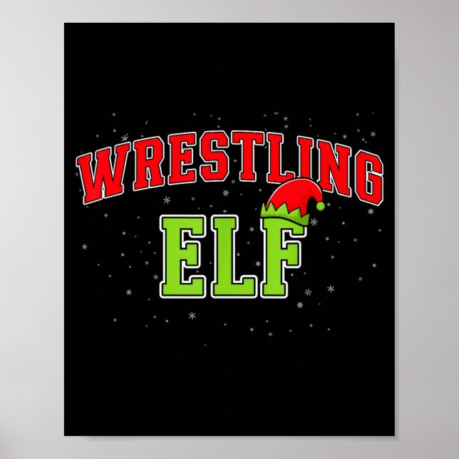 Poster Wrestling Elf Christmas Family Matching Group Xmas (Frente)