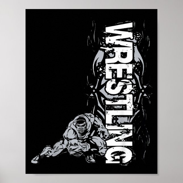 Poster Wrestling Graphic Strong Wrestler For Men Women Bo (Frente)
